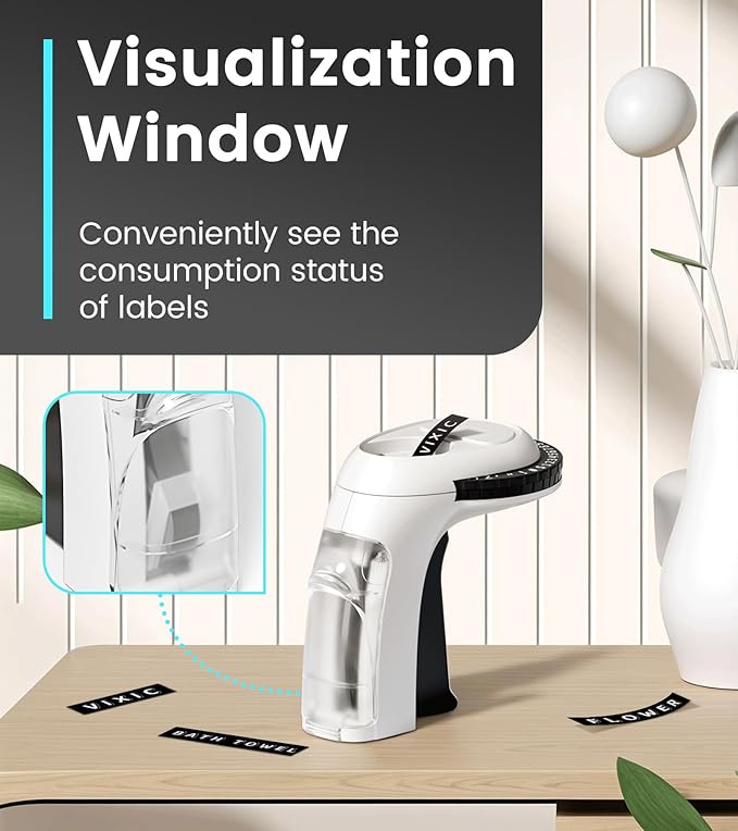 Vixic Embossing Label Maker Machine with Tape, Vintage Manual Label Maker Embossed, Retro Punch Labeler with 1 Rolls 3D Tape Waterproof for Home Kitchen DIY Crafting Kids