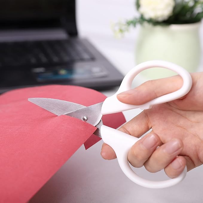 6in Multipurpose Scissors, Comfort Grip, Stainless Steel Sharp Basic Shears for Office Home Household Kitchen School Craft Supplies w/Protective Cover