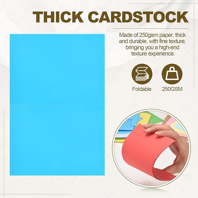 PATIKIL 50Pack Lake Blue 4x6 Blank Cards and Envelopes, Self Seal A6 Envelopes with Folded Cardstock Small for Greeting Cards Wedding Greeting Birthday Invitations Letter Mailing