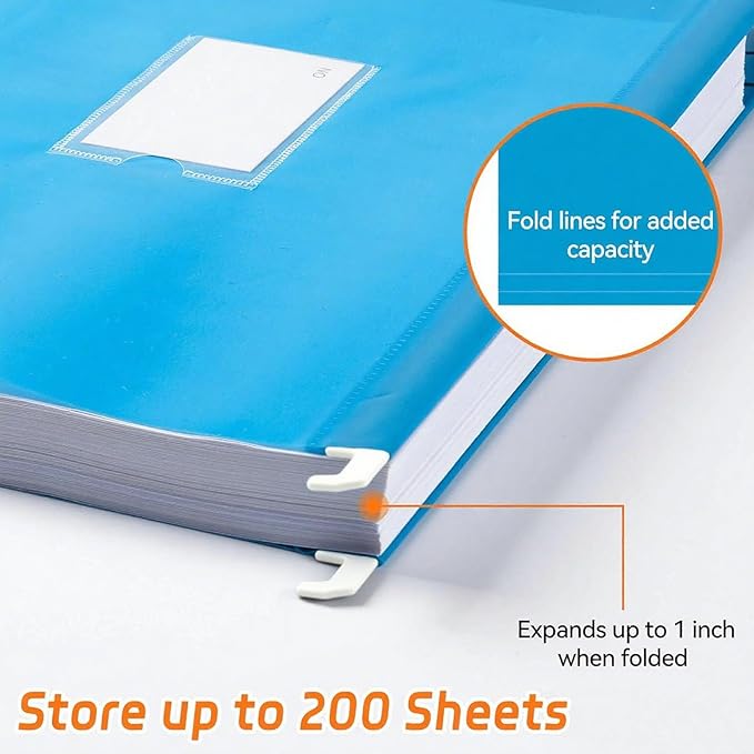 BOENFU Hanging File Folders, Letter Size, 26 Pack Sturdy Plastic Hanging Organizer File Folders for Efficient Filing, Assorted Colors