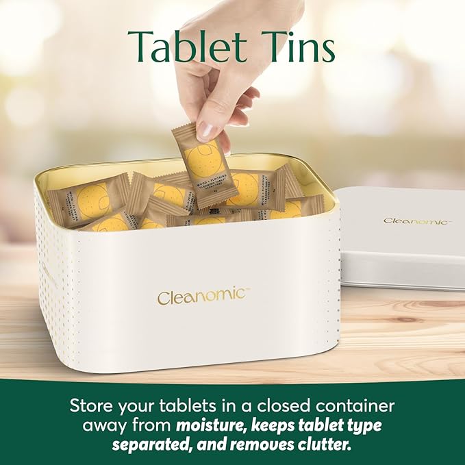 CLEANOMIC Wood and Flooring Cleaning Tablets and Tablet Tin Bundle (2 Pack)