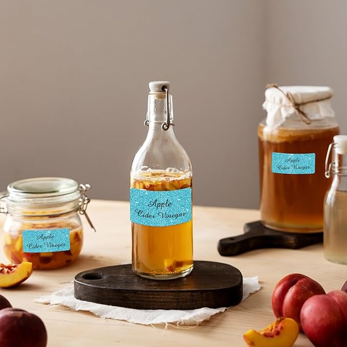 2"x1" Holographic Thermal Labels Stickers, Glitter Direct Thermal Printer Labels, Waterproof Self-Adhesive Address Shipping Label Stickers, 300 Sheet/ 1 Roll, Holographic Shiny Blue