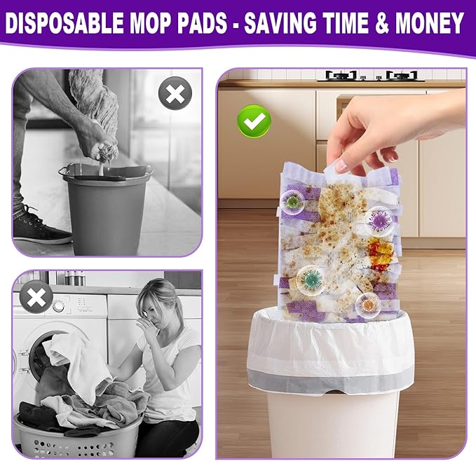 IOPRETTY Mop Pads Refill for Swiffer WetJet - 7 PCS Disposable Pad for Hardwood Wood Tile Laminate Marble Vinyl Muilt-Surface Floor Cleaning - Heavy Duty Absorb & Lock Pet Hair Dust Dirty Stains