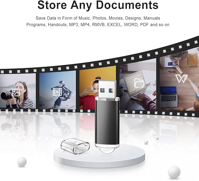 TOPESEL USB Flash Drive 5 Pack 32GB USB 3.0 Flash Drive High Speed 32gb Flash Drive Memory Stick USB Drive Thumb Drives USB Stick for PC laptops (5 Mixed Colors: Black Blue Green Red Silver)