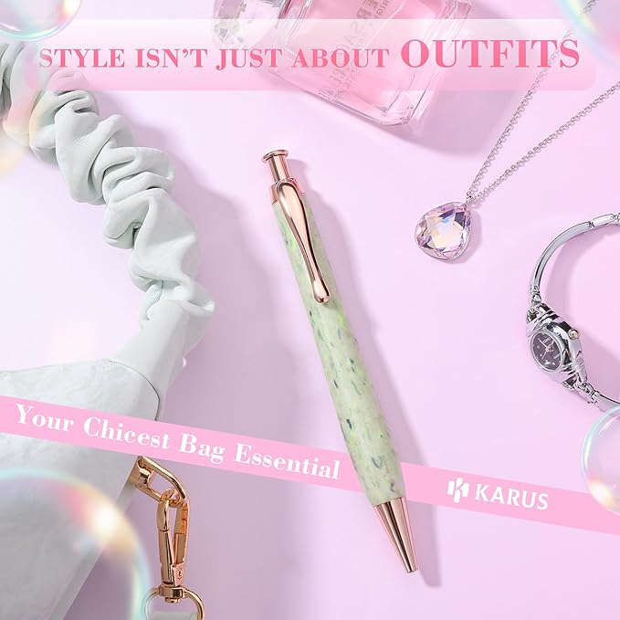 KARUS Gift Pen Set, Sustainable Refillable Ballpoint Pens with Black Ink, Stylish, Smooth Writing Pens for Women, Men, Office, Journaling, School, Thoughtful Gifting