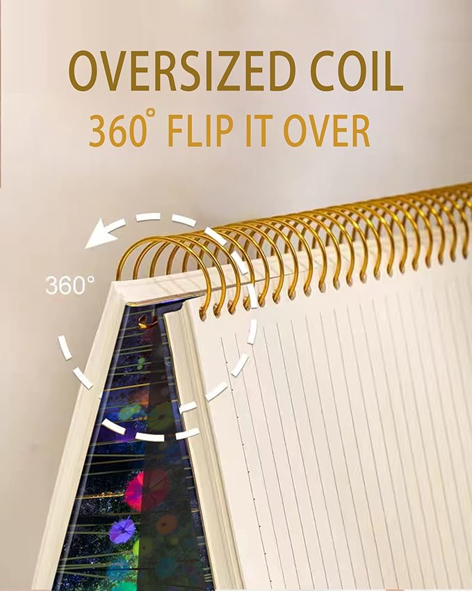 iampanda Spiral Journal Notebook,Strong Twin-Wire Binding with Premium Paper for Girl Women,60 Sheets A5 College Ruled Notebook/Journal,Perfect for School Office Home Gifts,Watercolor Nature Landscape