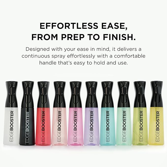Style Factor Edge Booster Mist Spray Bottle for Hair (10.1oz/300ml) - Continuous Ultra Fine Mist Sprayer – For Hairstyling, Salons, Cleaning, Plants, Essential Oil & More - Yellow Quartz