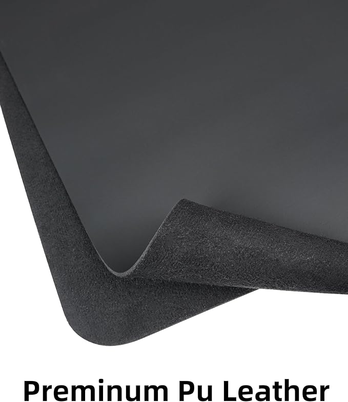 Large Desk pad mat,Mouse Pad,Office Desk Mat, Non-Slip PU Leather Desk Blotter,Large Desk pad,Waterproof Keyboard mat for Office/Home/Decor (Black,48" x 17")