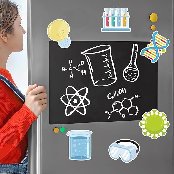 600 Pieces Science Sticky Notes, Self Stick Science Lab Notepads Funny Test Tube Light Bulb Microscopes Science Memo Pad for Teachers Students Science Week Party Favor School Supplies