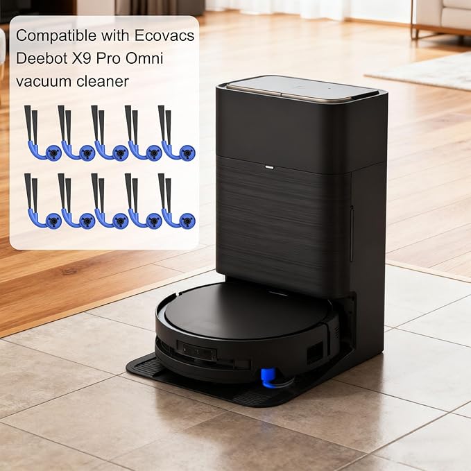 10 Pcs Side Brush Fit for Ecovacs Deebot X9 Pro Omni/X9 Pro Robot Vacuum Cleaner, for Omni Series Corner Edge Cleaning Accessories