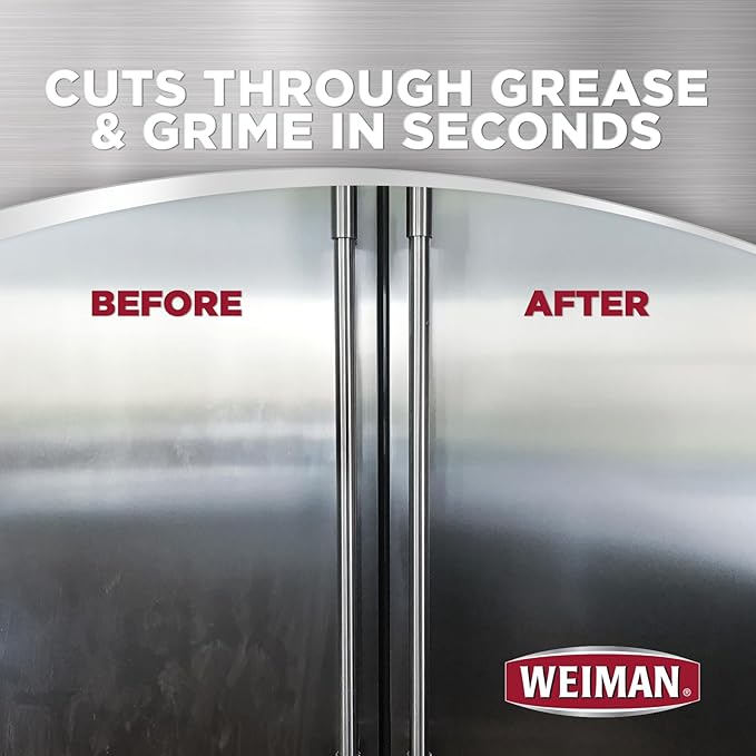 Weiman Stainless Steel Cleaner and Polish - Protects Appliances from Fingerprints and Leaves a Streak-Free Shine for Refrigerator, Dishwasher, Oven, Grill, 22 oz, 6 Pack