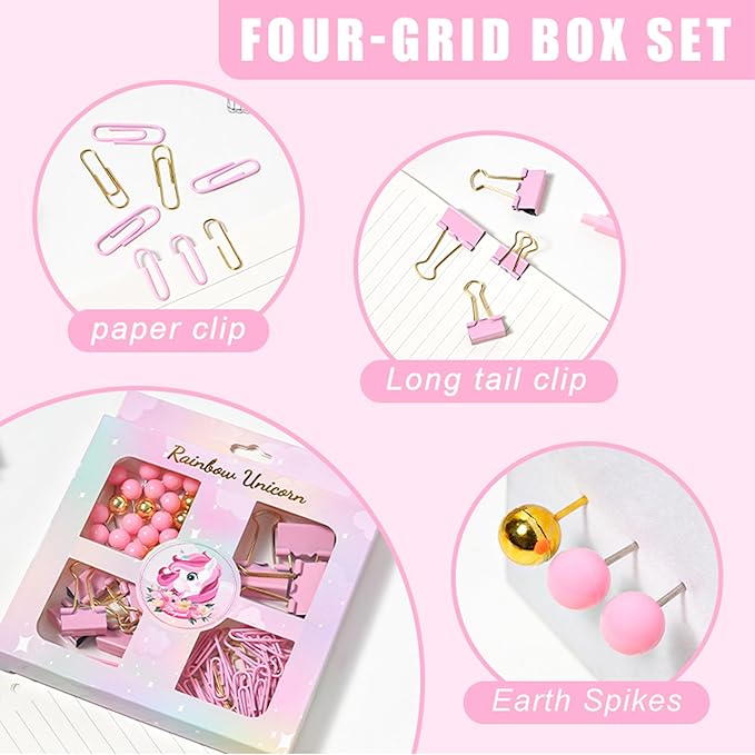 Pink Desk Accessories with Pen Holder, Pink Office Supplies Desk Organizers and Accessories for women, Tape Dispenser, Stapler, Staple Remover, Staples, Clips Set, Ruler, Scissor, Pen, Tape