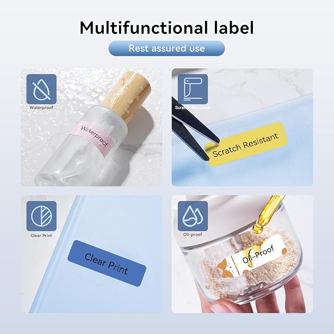 NIIMBOT D11 Label Maker Tape 3 Rolls Adhesive Blue Label Paper 0.47" X 1.57" (12 X 40mm) 160 Labels/Roll, Compatible for NIIMBOT D11 D110 Label Printer, Blue, 3-Roll