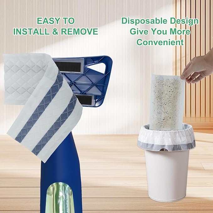 60 Pack Deep Cleaning Pad for All Type of 15''-17'' Spray Flat Mop,Compatible with Bona，Rubbermaid，Turbo，Norwex.Disposable Pad for Bona Family of Mops, Replacement Mopping Pad for Floor Cleaning