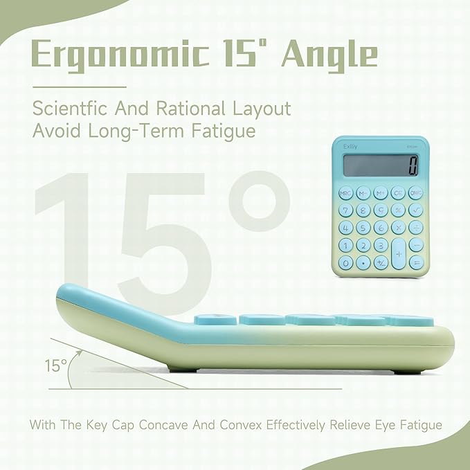 Pocket Calculator, Kids 8 Digit Small Desktop, LCD Display, Cute & Aesthetic Calculator (Gradient Green, S 1 Pcs)