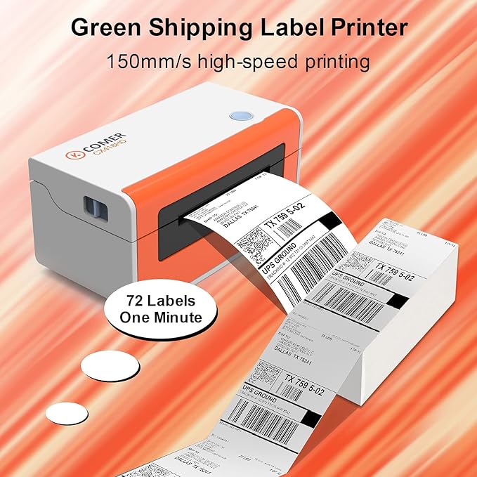 K COMER Thermal Label Printer 300DPI,4x6 Shipping Label Printer for Package,Desktop Label Maker Compatible with Amazon, Etsy, USPS, Shopify, Ebay, Work with Windows & Mac for Small Business