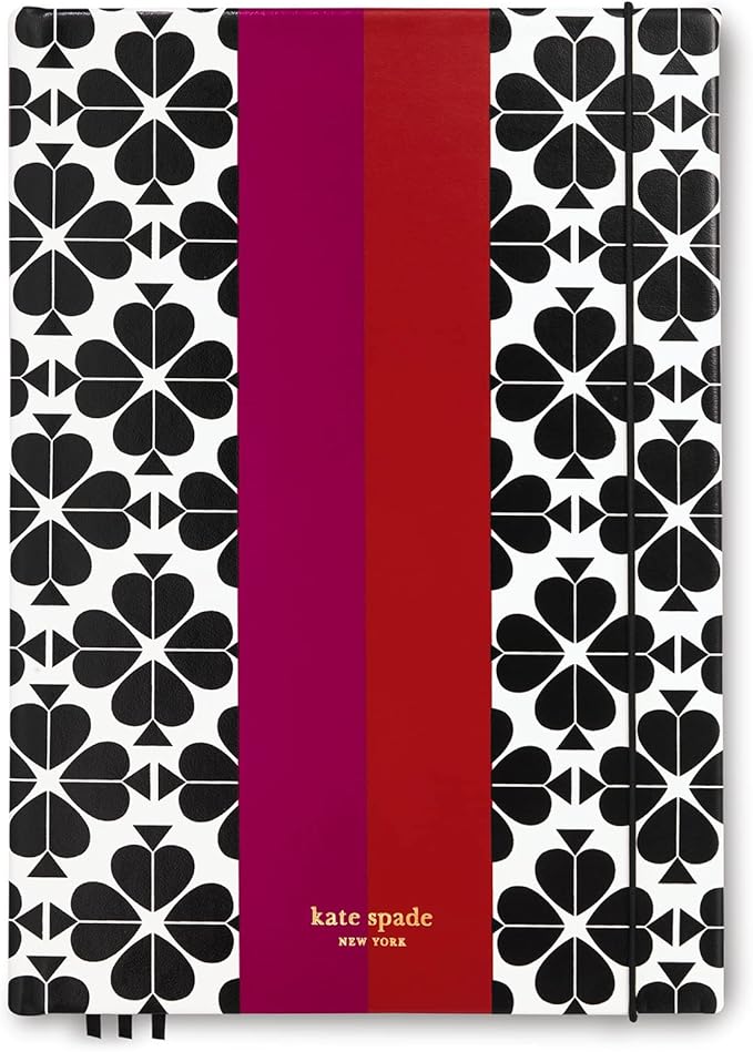 kate spade new york Take Note XL Notebook Journal, Vegan Leather Hardcover Journal, Diary Includes 168 Lined Pages, Spade Flower Stripe