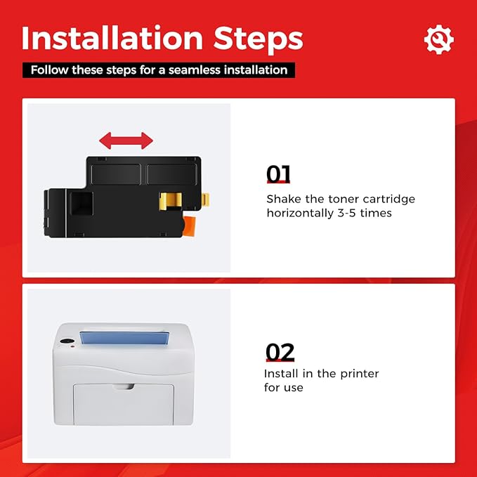 6022 6027 Toner Cartridge Set 4-Pack High-Yield Replacement for 106R02759 106R02756 106R02757 106R02758 Compatible for Xerox Phaser 6020 6022 WorkCentre 6025 6027 Printer Ink Black Cyan Magenta Yellow