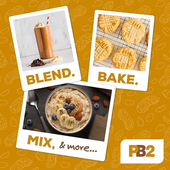 PB2 Powdered Peanut Butter Powder | 2LB Jar | Certified Gluten Free, Low-Carb, Keto Diet Friendly | Original Flavor with 6G of Protein, 90% Less Fat, 60 Calories Per Serving | Easy Mix for Healthy, Fit Diet
