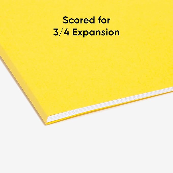 Smead Standard Hanging File Folders, 25 Count, Yellow, 1/5-Cut Adjustable Tabs, Letter Size (64069)