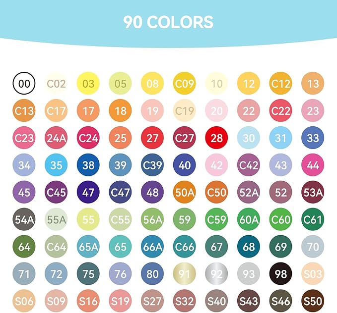 Arrtx Acrylic Markers 90 Colors, Premium Brush Tip Acrylic Paint Pens, Water Based Ink, No Toxic, Water Resistant Paint Markers for Rock Painting Wood Stone Glass Fabric DIY Project