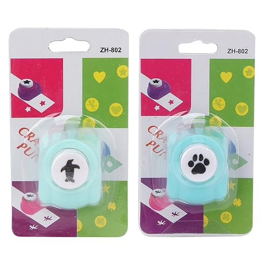 2Pcs Mini Shape Punches DIY Punching, Paper Punch Machines Drill Punch Craft Set Mini Paper Hole Punch Penguin Bear Shapes Punches for Paper Craft DIY Scrapbooking Supplies