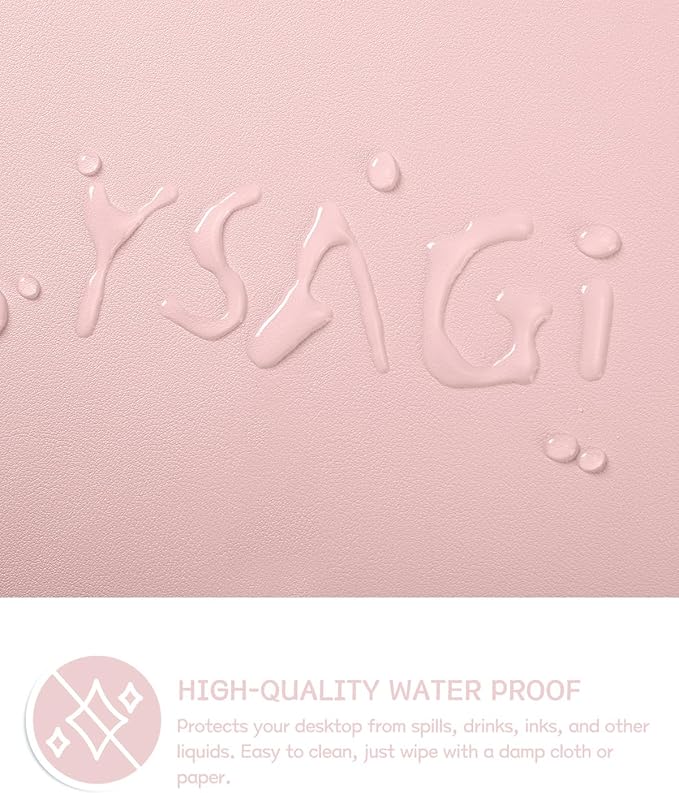 Writing Desk Pad Protector, YSAGi Anti-Slip Thin Mousepad for Computers,Office Desk Accessories Laptop Waterproof Desk Protector for Office Decor and Home (Pink, 35.4" x 17")