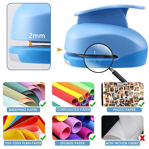 MyArTool Circle Hole Punch Set, 3/8 Inch, 5/8 Inch, 1 Inch, 1.5 Inch, 2 Inch, 5 Different Size Circle Paper Punch for Scrapbooking, Card Making, DIY Photo Albums, Gift Tags, Homemade Confetti