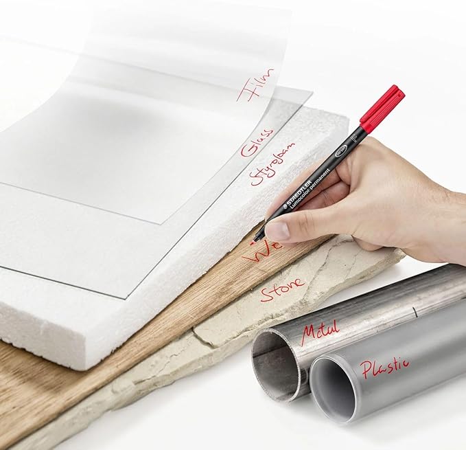 STAEDTLER Lumocolor Universal Pen, Fine, Felt Tip, Permanent Marker, Box of 8 Assorted Color Pens, 0.6mm 318 WP8, Multicolour, pack of 8 (318 WP8 ST)