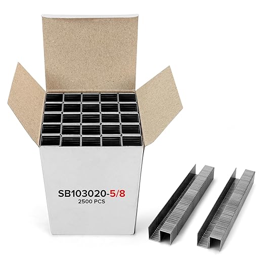 IDL Packaging Heavy Duty Staples for Pneumatic Stapling Plier SP50-10B-A - 1/2" x 5/8" x 0.128" High-Tensile Stainless Steel (1 Box, 2500 pcs) for Industrial Stapler