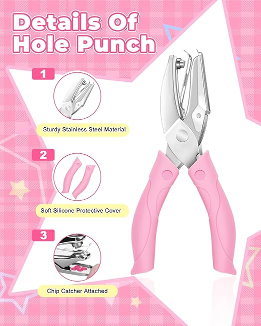 UCEC 200 PCS Reward Chart for Kids with Circle Star Hole Puncher, Incentive Loyalty Reward Punch Card for Classroom with Handheld Single Punches Kit to Behavior for Business School Students Teachers