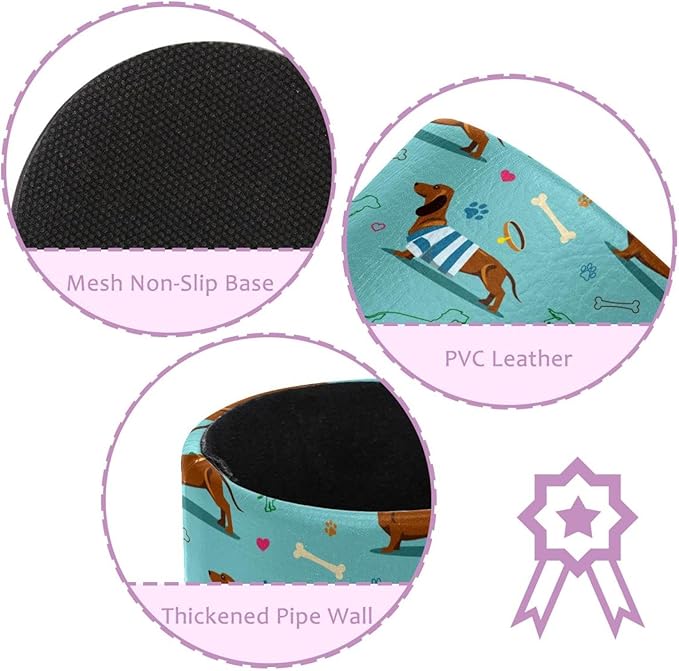 Brown Dachshund Dog Blue Pen Holder Pencil Holder for Desk Pen Pencil Organizer Cup office