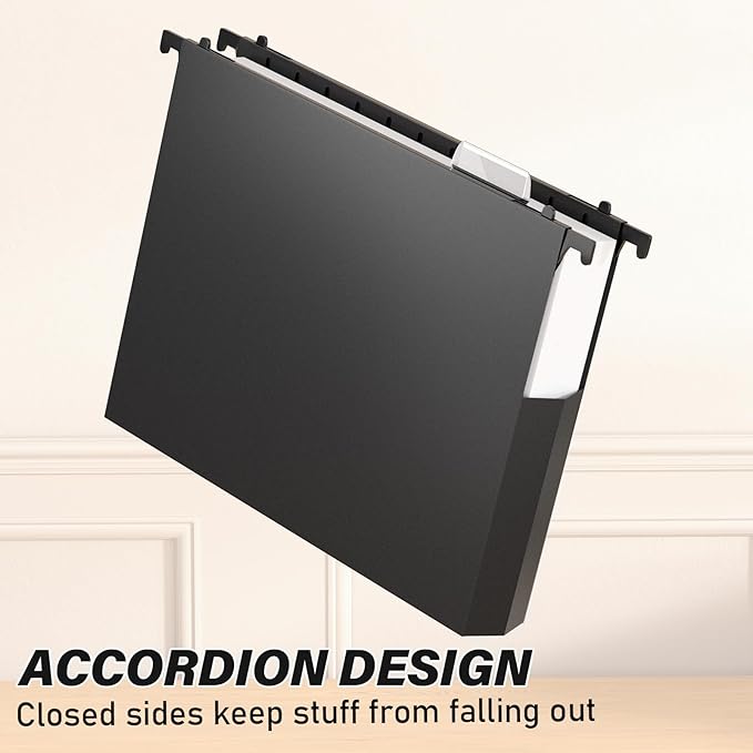 Plastic Hanging File Folders Letter Size,Heavy Duty 2" Expandable File Folder with Tabs,6 Pack Reinforced Expanding Hang Folder,File Cabinet Folders,Extra Capacity,Hanging Organizer for Home Office