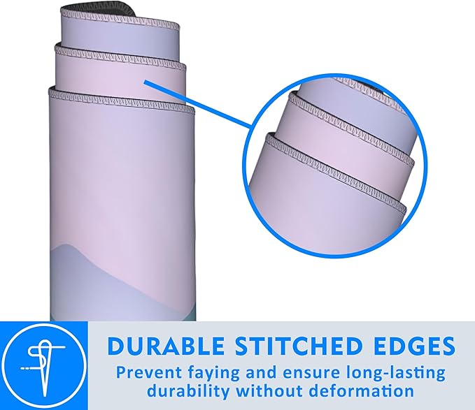 Large Extended Mouse Pad Art Colorful Mountains Desk Mat,Large Gaming Mouse Pad,Big Desk Pad with Thick Stitched Edges Suit for Home Office or Gaming 35.4x15.7 Inch