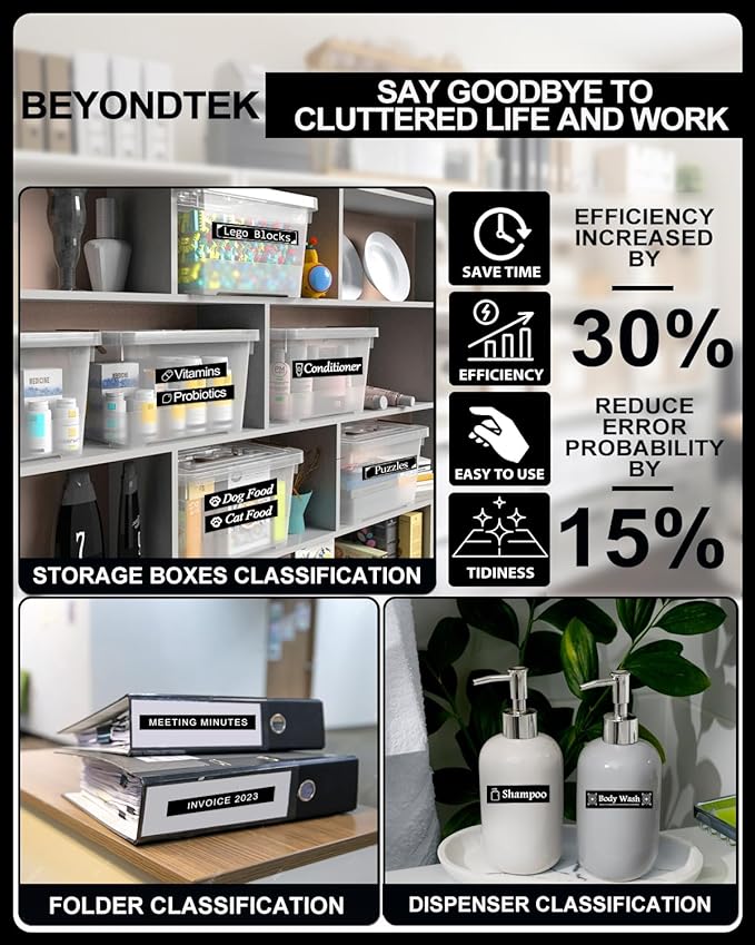 Tze-335 TZe335 Black Label Maker Tape Compatible with Brother P Touch Label Tape TZ TZe 12mm 0.47 Laminated with P Touch PT-H110 PT-D210 PT-D400 PT-D600,White on Black 4-Pack