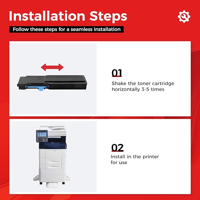 6655 Toner Cartridge Set 4-Pack High Capacity Black Cyan Magenta Yellow Replacement for Xerox 106R02744 106R02745 106R02746 106R02747 Compatible with Xerox WorkCentre 6655 6655i Color Printer Ink Copy
