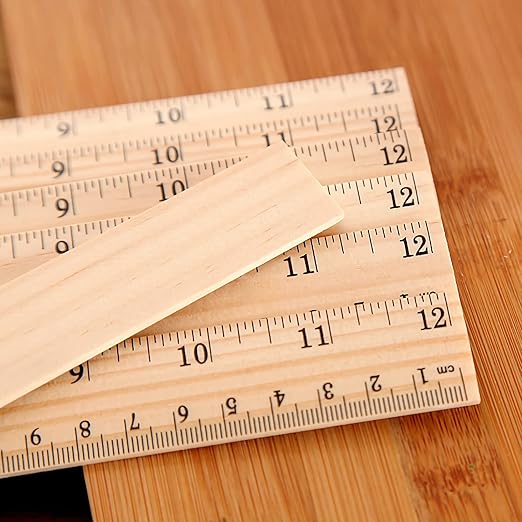 WUWEOT 72 Pack Wooden Ruler, 12 Inch Rulers Bulk, Office Wood Measuring Ruler, Double Sided Drafting Rulers for Home, Student, Office Use