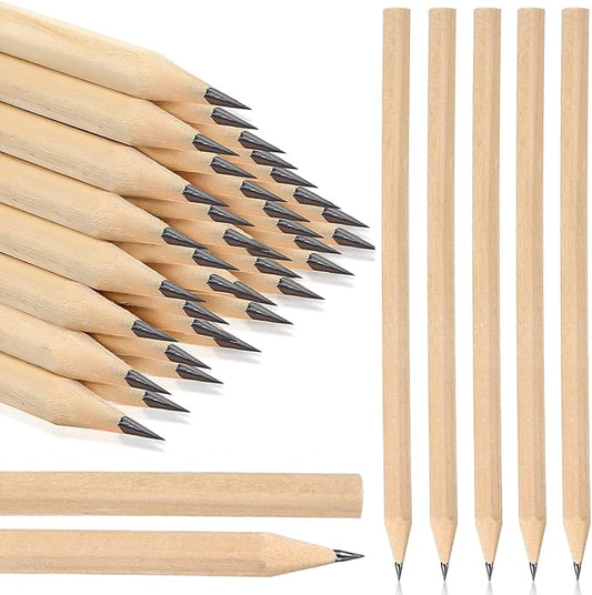 Fumete 100 Pieces Wooden Pencils Bulk No Eraser Hexagonal HB Graphite Unsharpened Natural Wood Pencils Without Erasers Christmas Classroom Gifts for Students Bulk Christmas Goodie Bag Stuffers