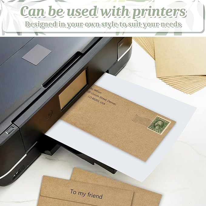 50 Pcs Kraft #10 Business Envelopes, Self Seal Standard Envelopes, Windowless Business Mailing Envelopes for Office, Checks, Letters, Invoices, Statements, Wedding, 4-1/8 x 9-1/2 inch