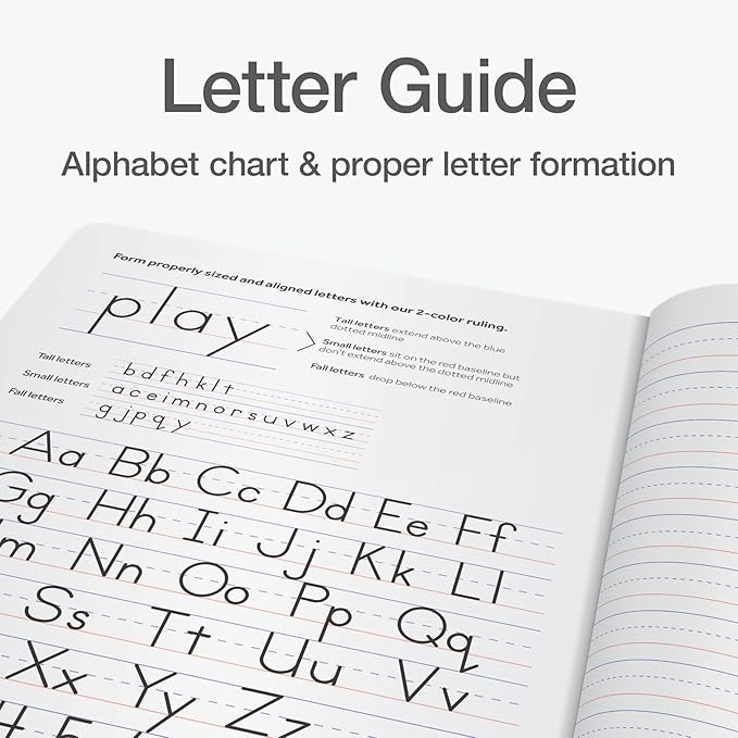 Oxford Primary Ruled Composition Notebooks, 9-3/4 x 7-1/2 Inches, Writing Practice for Kids, Grades K-2, Black Covers, 100 Sheets, 2 Pack (1002521)