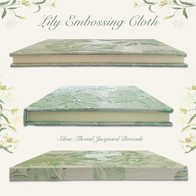 Flower Notebook, Hardcover, Lay Flat, A5, 6x8, Wide Ruled Pages, Writing Journal for Women, Pretty Notebook, Recipe Journal, Garden Journal, Gratitude Journal, Lily Gifts, Green