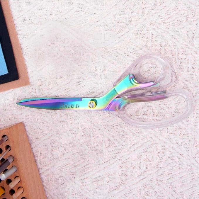 Fabric Scissors - 9 Inch Comfortable Handle All Purpose Scissors for Adults cutting,Tailor's Shears - All-Purpose Fabric, Crafting & Office & kitchen/Color