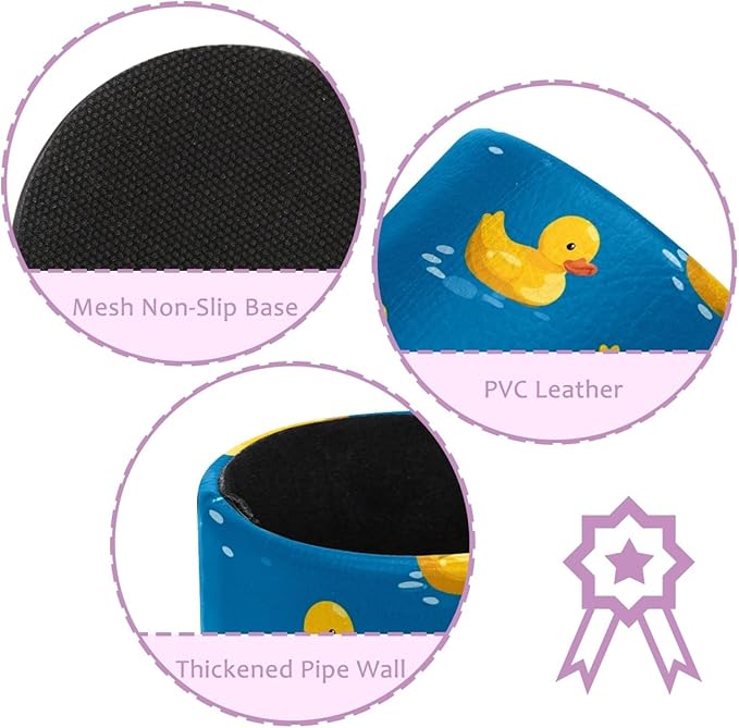 Leather Pen Holder for Desk Ducks Cute Pattern Pencil Cup Desktop Organizer Makeup Brush Holders Office Supplies for Home, Kids & School