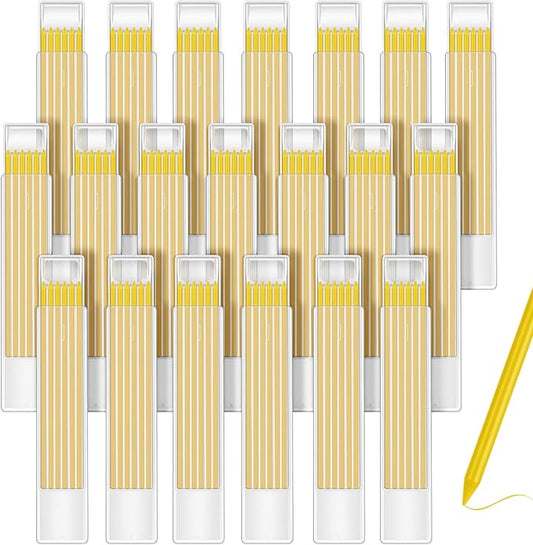 Zhehao 120 Pieces 2.8 mm Carpenter Pencils Lead Refills HB Refill for Construction Pencils Refills Mechanical for Writing Drawing Drafting Woodworking Construction(Yellow)