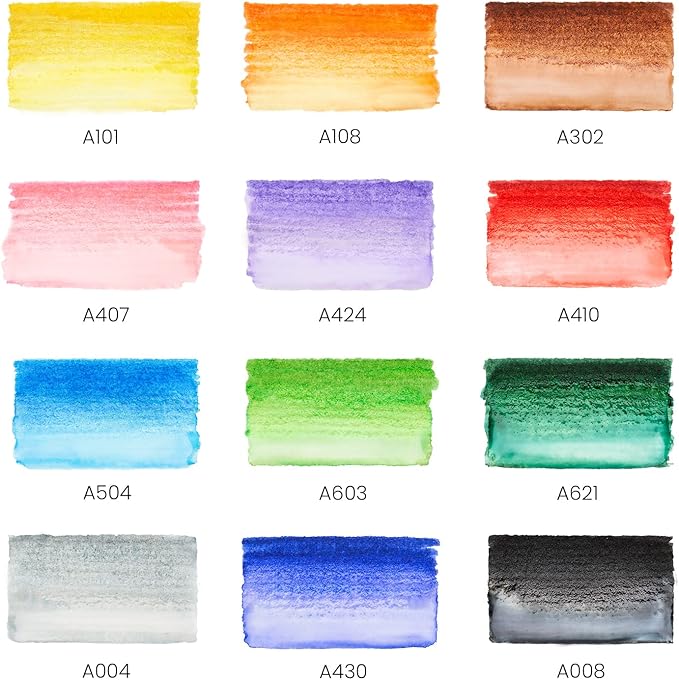 ARTEZA Real Brush Pens, 12 Watercolor Pens, Drawing Markers with Flexible Brush Tips, Watercolor Markers for Artists, and Beginners