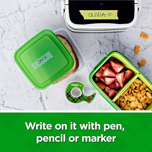 Magic Tape 3 Packs Clear Tape, Magic Tapes with Dispensers, Invisible Tape 1/2 x 450 Inches, and a 8 Inch All Purpose Scissors (Gift Pack)