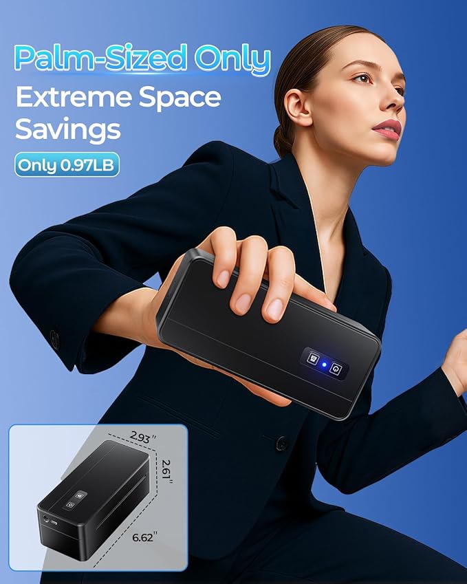 Bluetooth Thermal Label Printer with Label Holder, 4x6 Shipping Label Printer for Small Business, Compatible with iOS Android Phone&Pad&PC, Widely Used for Ebay, USPS, FedEx, Tiktok