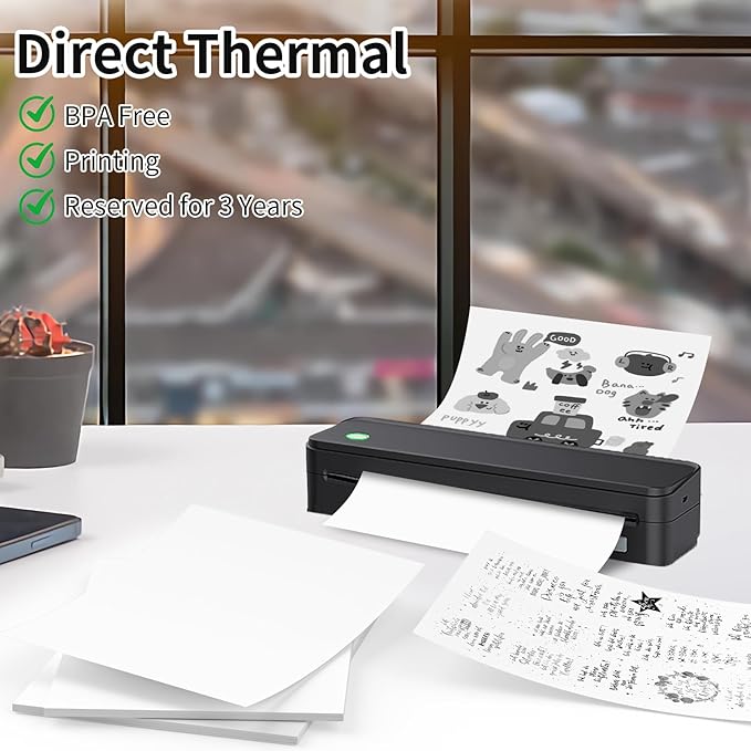 200 Sheets Thermal Printer Paper, 8.5"x 11" US Letter Size - High-Efficiency Durable Printing for Home Work, Printing Contract, Picture, Compatible with Most Thermal Printers (200 Sheets)