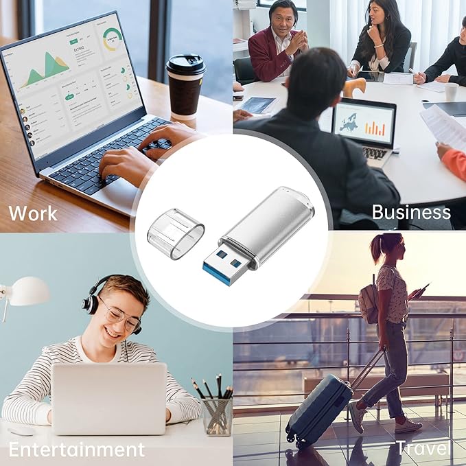 TOPESEL 16GB 10Pack 3.0 USB Flash Drive High Speed 16gb Thumb Drive Memory Stick Jump Drive 16G USB Drive Zip Drive for PC laptops, tablets, TVs, car audio(5 Mixed Colors: Black Blue Green Red Silver)