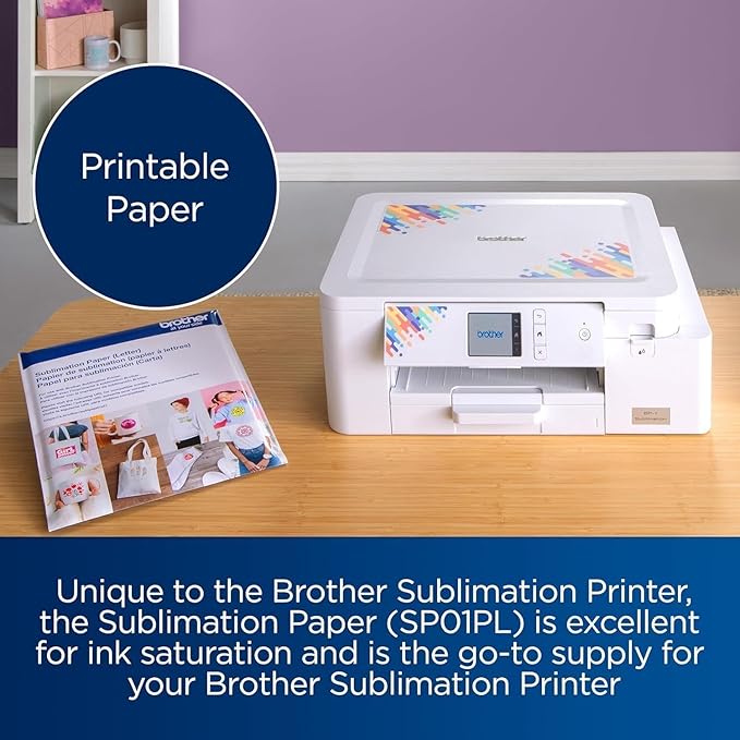 Brother Sublimation Printer, High-Speed Printing with Wireless Connectivity, and Sublimation Paper, 100 Sheets